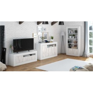 KIT LIBRERIA MOBILE BALTIK 2 ANTE + 4 RIPIANI CM.94X35X181H FINITURA BIANCO