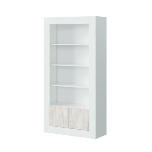 KIT LIBRERIA MOBILE BALTIK 2 ANTE + 4 RIPIANI CM.94X35X181H FINITURA BIANCO