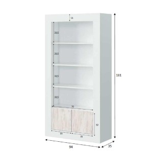 KIT LIBRERIA MOBILE BALTIK 2 ANTE + 4 RIPIANI CM.94X35X181H FINITURA BIANCO