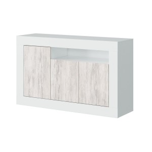 KIT MOBILE CREDENZA BUFFET BALTIK 3 ANTE CM.144X42X87H FINITURA BIANCO