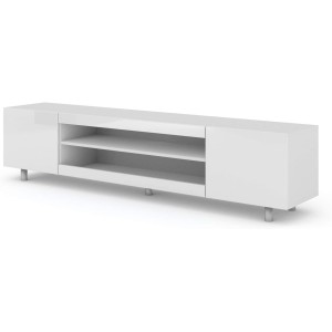 Mobile TV Cm 42h x 189 x 37 colore frontali Bianco Lucido struttura Bianco Opaco