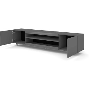 Mobile TV  Cm 42h x 189 x 37 frontali Grigio Lucido struttura Grigio Opaco