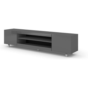Mobile TV  Cm 42h x 189 x 37 frontali Grigio Lucido struttura Grigio Opaco
