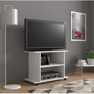 Mobile TV basso con ruote Yogi Cm 80 x 40 x 60H colore Bianco