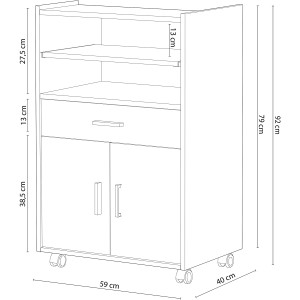 KIT MOBILE PORTAFORNO 1C+2A CM.59X40X92H BIANCO CEMENTO