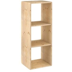 SCAFFALE NEGOZIO CASA KIT CUBO 3 P. DINAMIC CM.33x36x105H LEGNO CHIARO