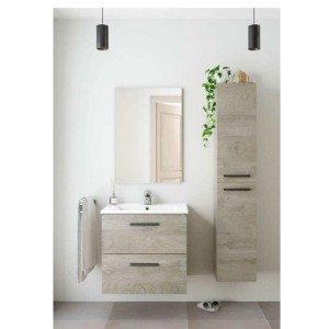 KIT MOBILE COLONNA SOSPESA 2 ANTE  150x30x25cm ROVERE ALASKA