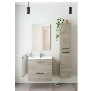 KIT MOBILE COLONNA SOSPESA 2 ANTE  150x30x25cm ROVERE ALASKA