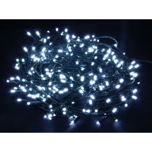 CATENA LUMINOSA NATALE 25MT 500 LED STRINGA IP44 BIANCO FREDDO
