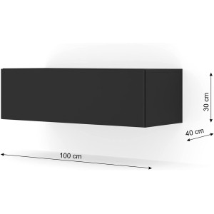 MOBILE TV PORTA TV STAND TV SOGGIORNO BINGO 100x40x30cm NERO OPACO