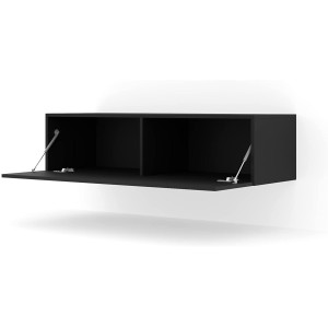 MOBILE TV PORTA TV STAND TV SOGGIORNO BINGO 120x40x30cm NERO OPACO