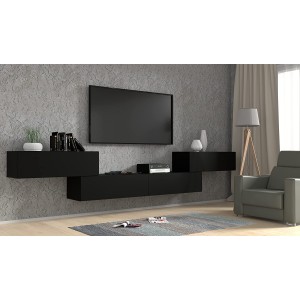 MOBILE TV PORTA TV STAND TV SOGGIORNO BINGO 120x40x30cm NERO OPACO