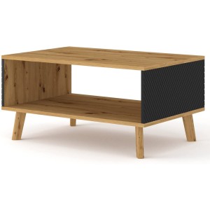 MOBILE TAVOLINO TAVOLINETTO DA CAFFE' LUXI 90x60x45cm ROVERE NERO OPACO