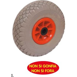 RUOTA PER CARRELLO IN POLIURETANO ANTIFORATURA 260X85 MM MOZZO NYLON