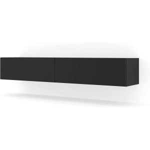 MOBILE TV PORTA TV STAND TV SOGGIORNO BINGO 180x40x30 NERO OPACO
