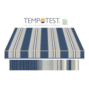 Tenda da sole con tessuto TEMPOTEST ITALIA 400x210 Cm colore Blu Rigato a Bracci retrattili