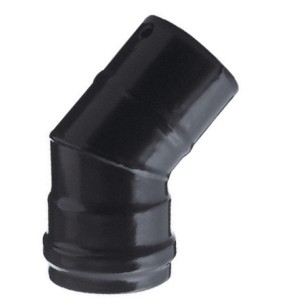 SAVE GOMITO PER STUFA A PELLET 45° APERTO PORCELLANATO NERO OPACO MM.1,2 D.12 MF SENZA GUARNIZIONE
