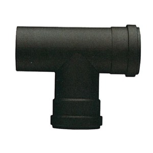 SAVE RACCORDO A T PER TUBO STUFA A PELLET PORCELLANATO NERO OPACO  MM.1,2 D.12 FEMMINA-FEMMINA S/GUARNIZIONE