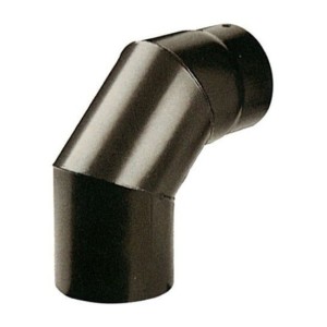 GOMITO 90Â°PER STUFA D.15 PORCELLANATO PESANTE NERO OPACO MM.1,2