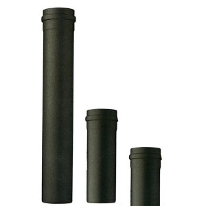 TUBO PER STUFA A PELLET PORCELLANATO D.8X100 NERO OPACO MM.1,2 CON GUARNIZIONE
