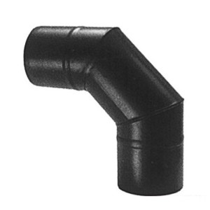 GOMITO 90Â°PER STUFA PELLET D.8 PORCELLANATO PESANTE NERO OPACO MM.1,2 CON GUARNIZIONE