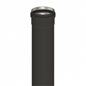 TUBO PER STUFA A PELLET ALLUMINIO NERO OPACO STABILA D.8X100 CON GUARNIZIONE