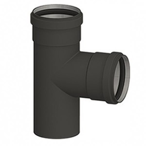 RACCORDO A T PER STUFA A PELLET FF ALLUMINIO NERO OPACO STABILA D.8 CON GUARNIZIONE