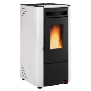 STUFA PELLET NORDICA KETTY EVO 2.0  7 KW ACCIAIO BIANCA