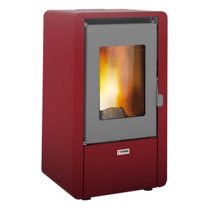 STUFA A PELLET 5,8 KW KING 60 COLORE BORDEAUX  MADE ITALY