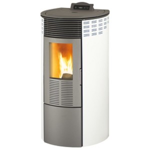 STUFA PELLET KING 12 kW 10,1 ROUND BIANCO MADE IN ITALY
