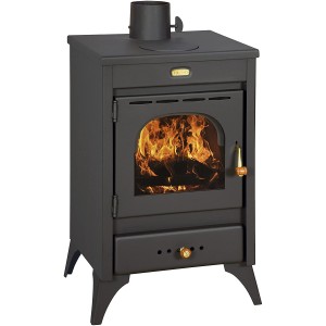 STUFA A LEGNA MODELLO KIR 9-12KW volume riscaldabile 230mc. Cm 46x38x75h