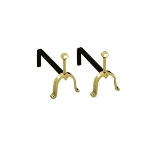 COPPIA ALARI CAMINO BRUCIALEGNA OTTONE ART.2044