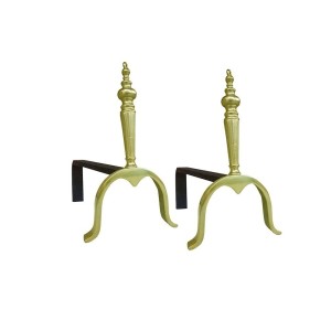 COPPIA ALARI CAMINO BRUCIALEGNA OTTONE ART.2071