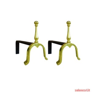 COPPIA ALARI CAMINO BRUCIALEGNA OTTONE ART.2151