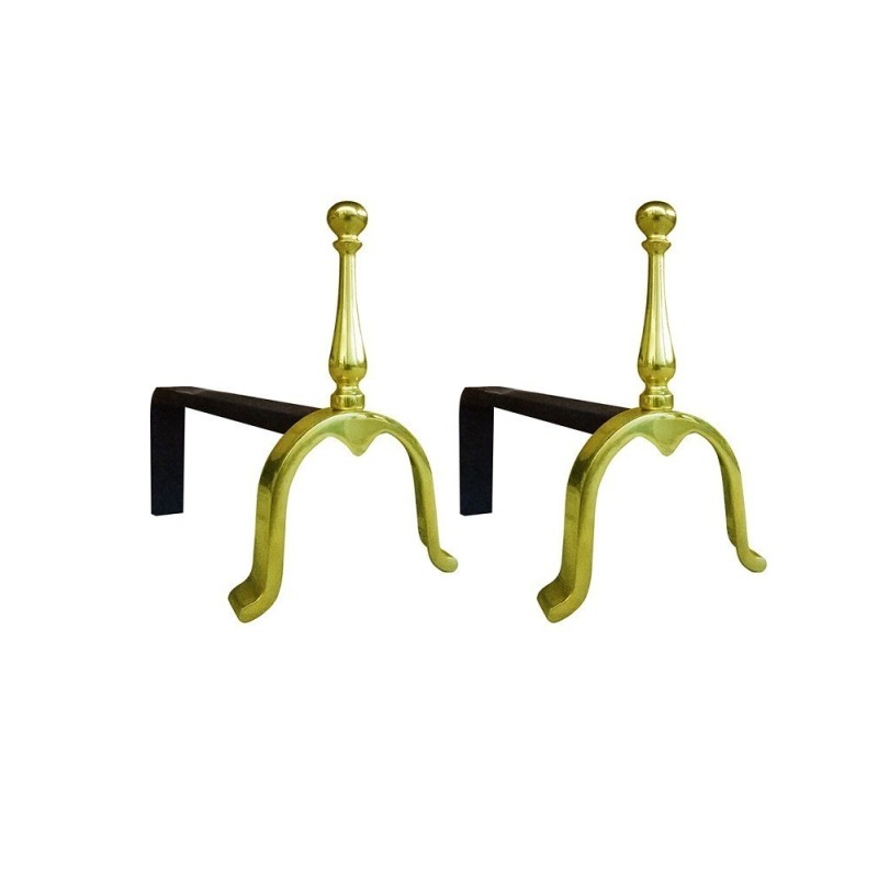 COPPIA ALARI CAMINO BRUCIALEGNA OTTONE ART.2151 COPPIA ALARI CAMINO BRUCIALEGNA OTTONE ART.2151