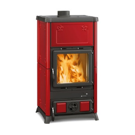 STUFA A LEGNA FEDORA 9,6kw BORDEAUX NORDICA EXTRAFLAME RISCALDAMENTO CASA