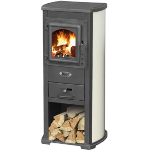 STUFA A LEGNA MOD. EKONOMIK LUX BEIGE - 7,0 Kw - 120 MC