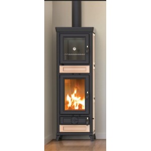 STUFA A LEGNA THERMOROSSI CON FORNO MOD. ANNA BEIGE - 12,9 kW - 290 MC