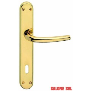 MANIGLIA CON PLACCA OTTONE ORO LUCIDO SERIE CINZIA FB