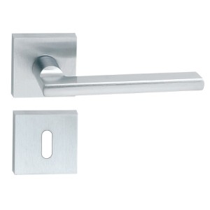 MANIGLIA CON ROSETTA OTTONE CROMO SATINATO FRASCIO SERIE METRO