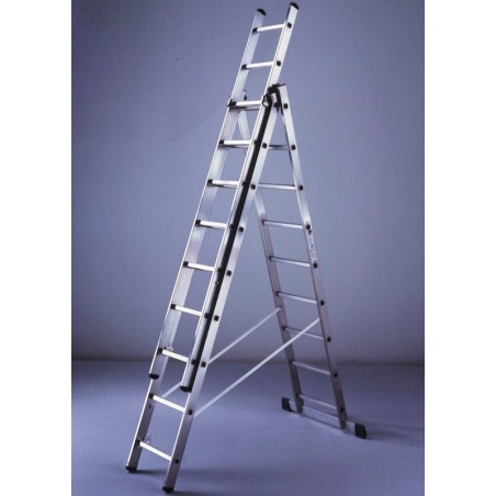 SCALA COMBINATA IN ALLUMINIO A 3 ELEMENTI 7 GRADINI 198/420 CM.