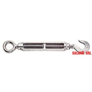 TENDITORE CON OCCHIOLO E GANCIO IN ACCIAIO ZINCATO PER FUNE DA MM.16- 5/8 ROBUR