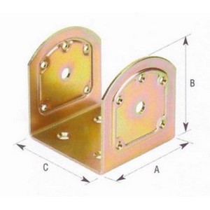 PIASTRA SUPPORTO AD U A PARETE 10 PZ. PER FISSAGGIO TRAVI LEGNO MM.A90XB90XC91