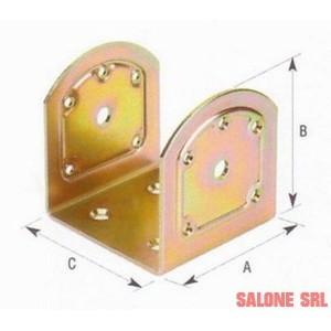 PIASTRA SUPPORTO AD U A PARETE 10 PZ. PER FISSAGGIO TRAVI LEGNO MM.A90XB90XC91