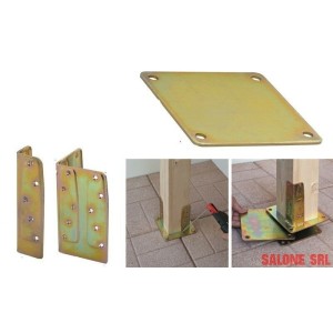 PIASTRA ANCORAGGIO PER PILASTRI LEGNO PZ.4 MM.230X230 SPESSORE MM.4