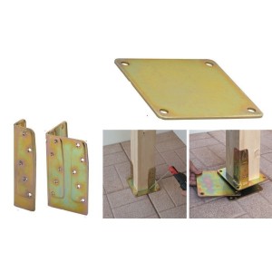 PIASTRA ANCORAGGIO PER PILASTRI LEGNO PZ.4 MM.230X230 SPESSORE MM.4