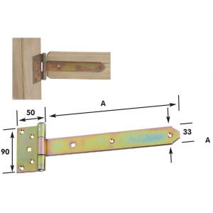 CERNIERA BANDELLA PZ.10 PER LEGNO MM.200 ACCIAIO TROPICALIZZATO