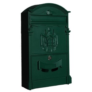 CASSETTA POSTALE 260X90X410H VERDE ALLUMINIO PRESSOFUSO