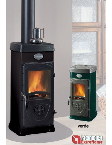 STUFA A LEGNA KW 5 SUPER JUNIOR VERDE 143 m³ NORDICA EXTRAFLAME