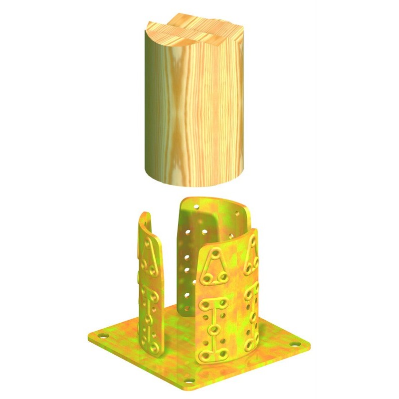 SUPPORTO PIASTRA ANCORAGGIO TONDO 4PZ. PER FISSAGGIO PALI LEGNO D.MM.80X150X150 SUPPORTO PIASTRA ANCORAGGIO TONDO 4PZ. PER FISSAGGIO PALI LEGNO D.MM.80X150X150
